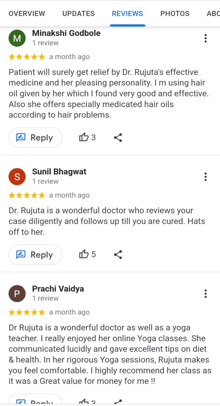 Dr. Rujuta Kathe – Google Reviews