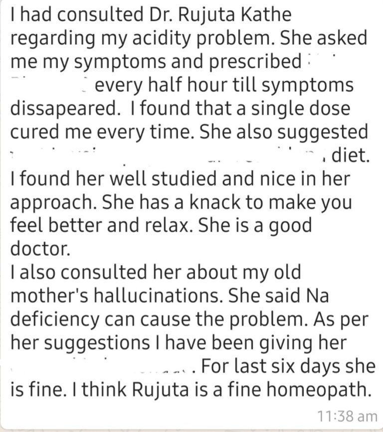 Dr. Rujuta Kathe - patient Testimonials