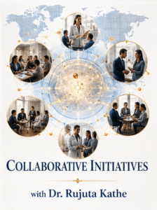 Collaborative Initiatives with Dr. Rujuta Kathe. Collaborative Programs for Institutions, Organizations & Communities Healthcare is more than treatment. Education is more than academics. Wellbeing is more than self-care. Through collaborative initiatives, Dr. Rujuta Kathe works with educational institutions, healthcare organizations, workplaces and community spaces to create meaningful, practical and professionally relevant learning experiences. From a single guest session to structured training programs and credit-based courses, each collaboration can be designed around the needs, audience and objectives of the organization.